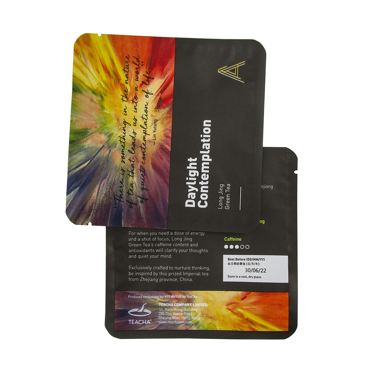 Custom private label food grade foil 3 side heat sealing bag plastic herbal tea bag sachet packaging