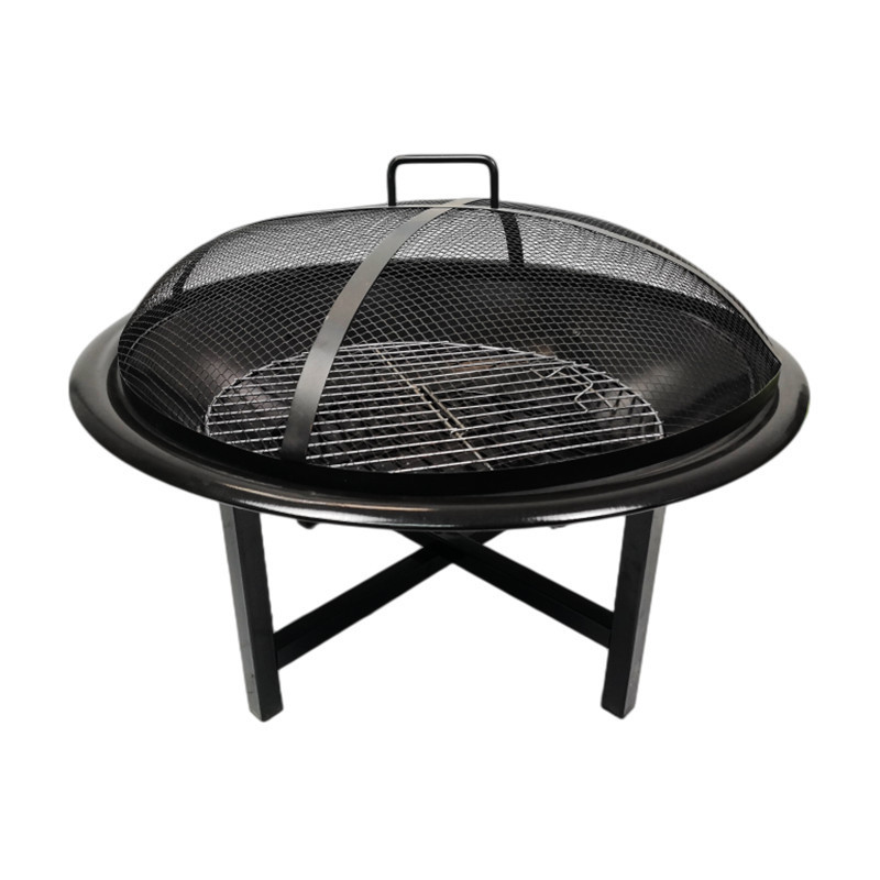 New Product metal round shape wood burning bonfire brazier round fire pit table for Outdoor garden patio