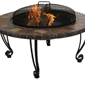 Factory Supply Natural Stone Concrete Brazier Wood Burning Bbq Grill Tabletop Fire Pit Outdoor Garden Table Top Fire Pits