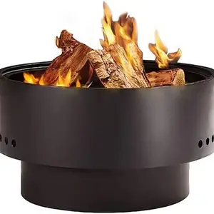 Direct Selling Wood burning bonfire Smokeless grill round brazier fire pit with bbq grill for outdoor garden