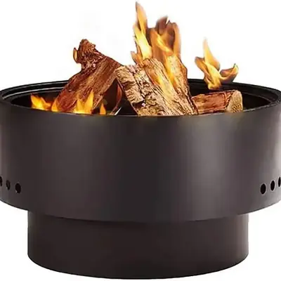 Direct Selling Wood burning bonfire Smokeless grill round brazier fire pit with bbq grill for outdoor garden