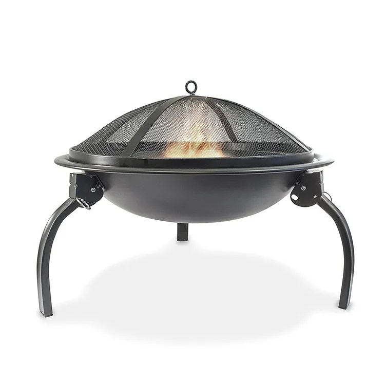 New 3 legs heating wood burning portable with Cooking Grate bbq grill foldable garden fire pit for outdoor