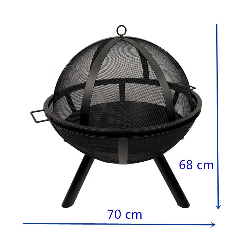 High Quality Garden Wood Burning Ball Shaped Cast Iron Tabletop Fire Pit Smokeless Metal Bonfire Stove Outdoor Fire Pits