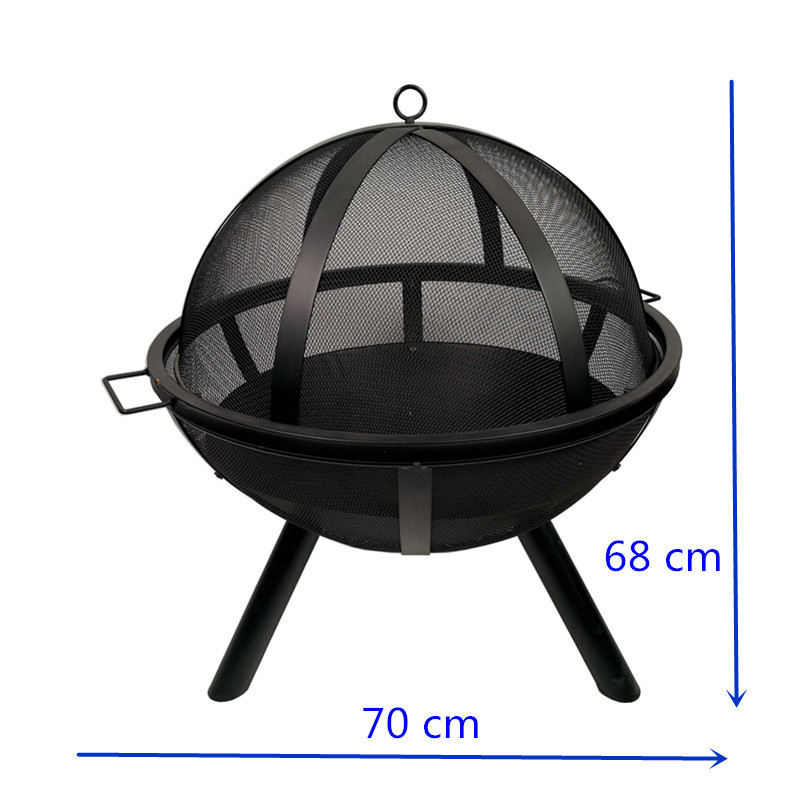 24 inch Ball Shaped wood burning sphere smokeless metal brazier round mini fire pit bowl for outdoor garden