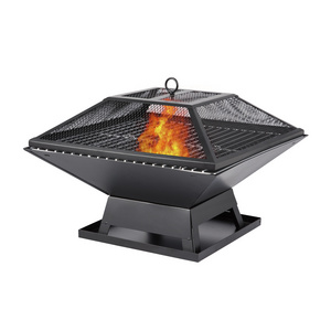 New model Large Square Backyard Firepit multifunctional BBQ Grill Heavy Duty outdoor Fire Pit for garden