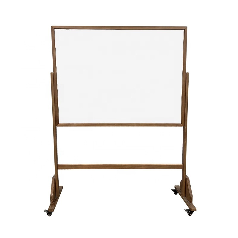 Universal solid wood support for teaching and office use mobile style double-sided support whiteboard