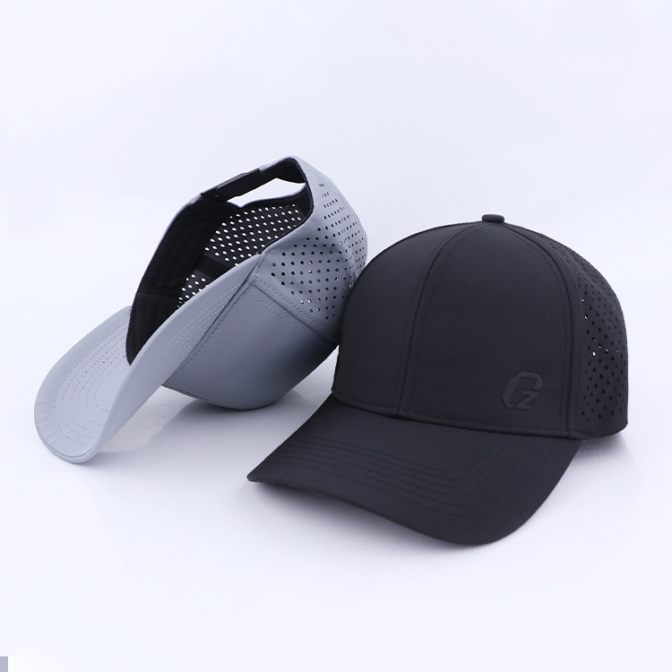 5 panel laser cut sports mesh running cap mesh hat polyester baseball cap