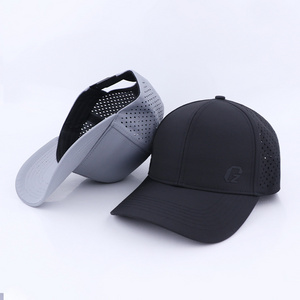 5 panel laser cut sports mesh running cap mesh hat polyester baseball cap