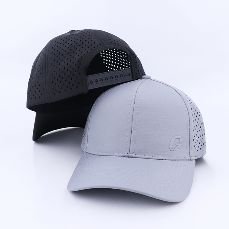 5 panel laser cut sports mesh running cap mesh hat polyester baseball cap