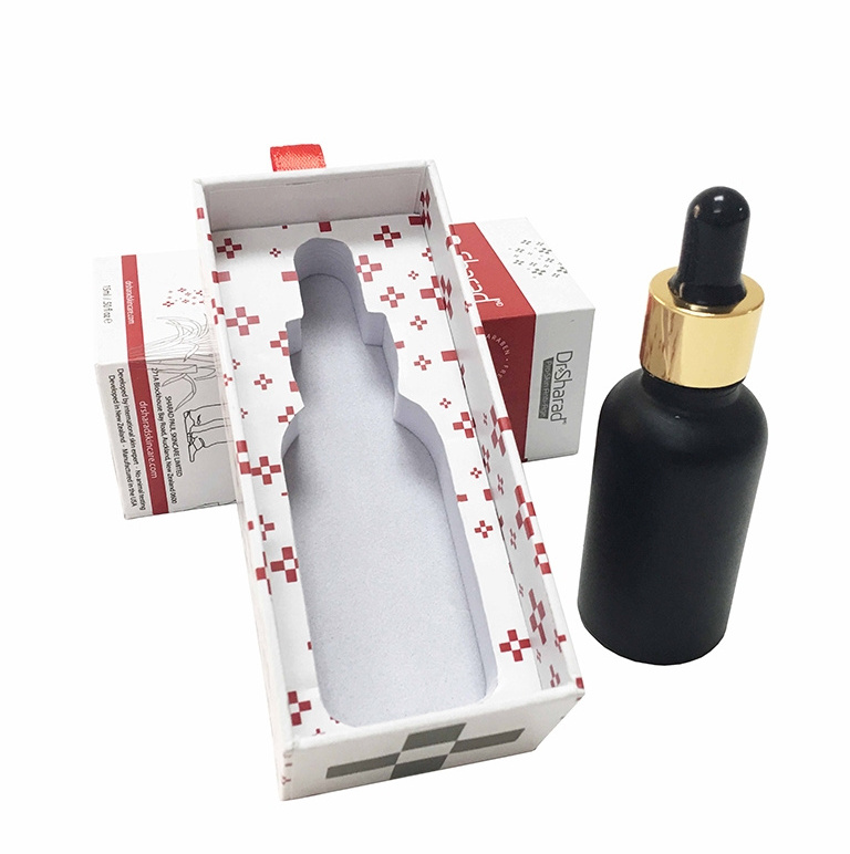 Custom printing cardboard 10ml 15ml bottle perfume essential oil cartridge dropper box packaging with insert and silk