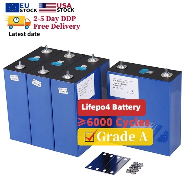 EU AU Stock Grade A 105Ah Lifepo4 3.2V Batteries EV 105ah 160ah 230ah 280ah 304ah LifePo4 Cells li-ion Battery 3.2v Solar Cells