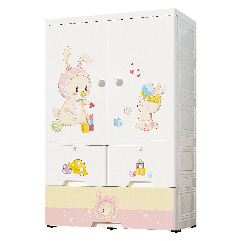 75CM baby children's wardrobe locker wardrobe baby storage cabinet cartoon drawer type home bedroom locker