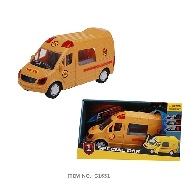 Toy DHL express battery operated automatic electric vehicle for Kids with lights and sound