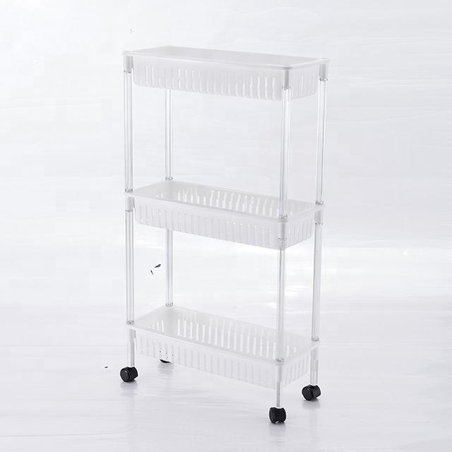 Household Organizer Kitchen Storage Rack Bathroom 3 Layer Storage Shelves with Wheels