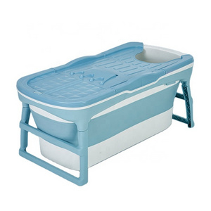 125 cm Temperature Sensing Adults and Kids Portable Spa Bathtub Bathroom Anti-skid Folding Bath Tubs with Lid