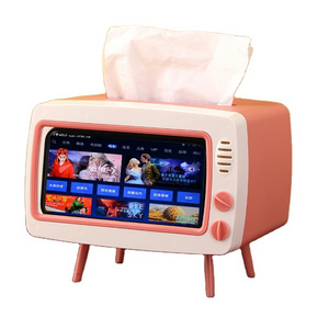 Table rectangle plastic retro TV look facial paper tissue napkin container holder box