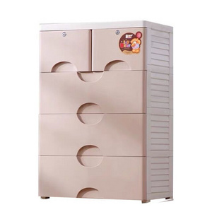 Hot sale clothes storage cabinet children's simple and thick drawer baby bedroom wardrobe with locks 4 layer storage drawers