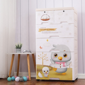 Wholesale Cartoon Design Children Bedroom 5 Layer Plastic Kids Toys Organizer and Baby Clothes Storage Drawers