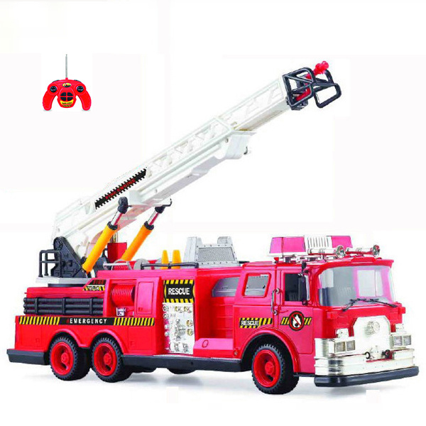 Rechargeable Plastic Remote Control Toy Fire Truck