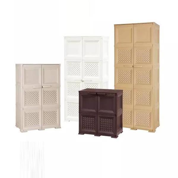 2 Layer solid wooden rattan baby wardrobe storage cabinet plastic wardrobe