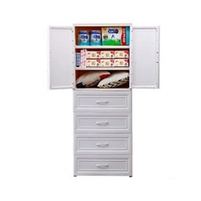 Bed room furniture 5 tier closet two door open plastic portable wardrobe