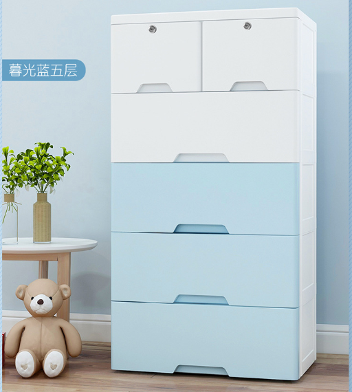 5 Layer simple style plastic storage organizer plastic kids' closet storage drawers