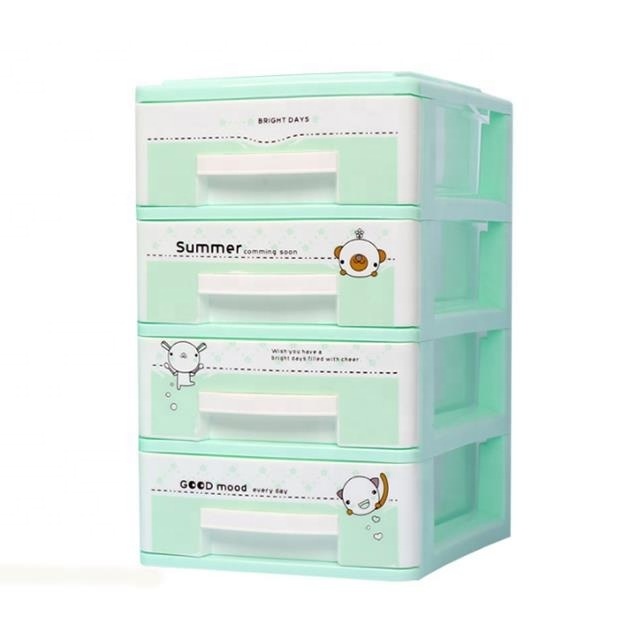 Office Desk Top Accessories Sorter Girls Dorm Room Cosmetics and Jewelry Storage Organizer 4 Tier Portable Mini Chest of Drawers