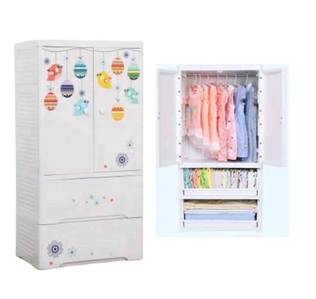 5 Layer good quality plastic clothes hanging type plastic drawer closet wardrobe for children room