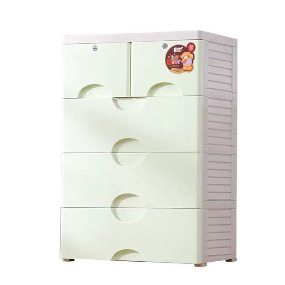 Hot sale clothes storage cabinet children's simple and thick drawer baby bedroom wardrobe with locks 4 layer storage drawers