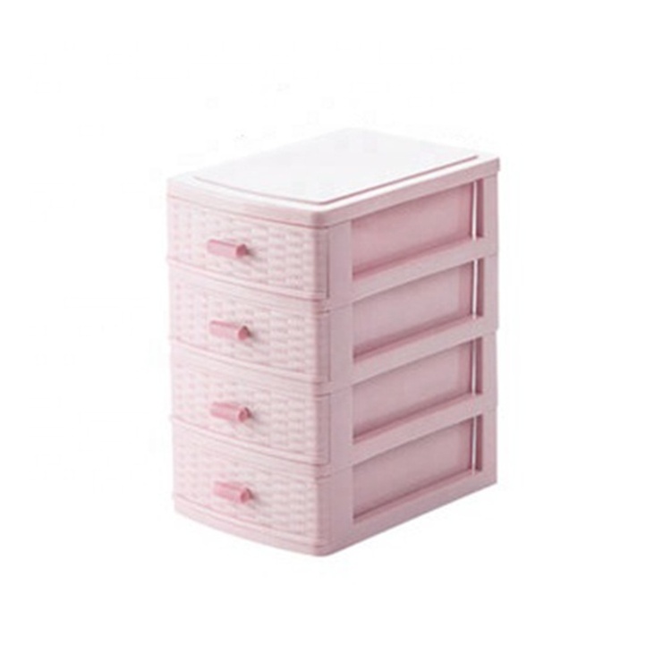 Desk Accessories Sorter Girls Cosmetics and Jewelry Organizer Box 4 Layer Chest of Mini Drawers