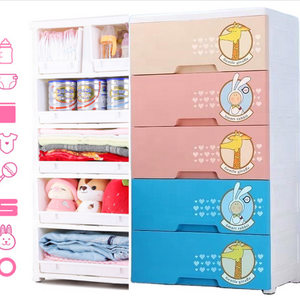 5 Layer fashion lovely style baby clothes toys sundries plastic storage shelf drawers