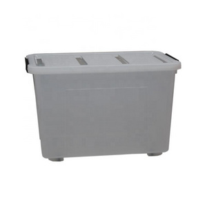 Large capacity 100L Plastic storage container with four wheels for household