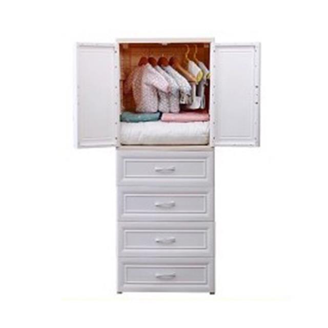 5 tiers 2 door open bedroom plastic wardrobe cupboard almirah closet cabinet with storage drawer