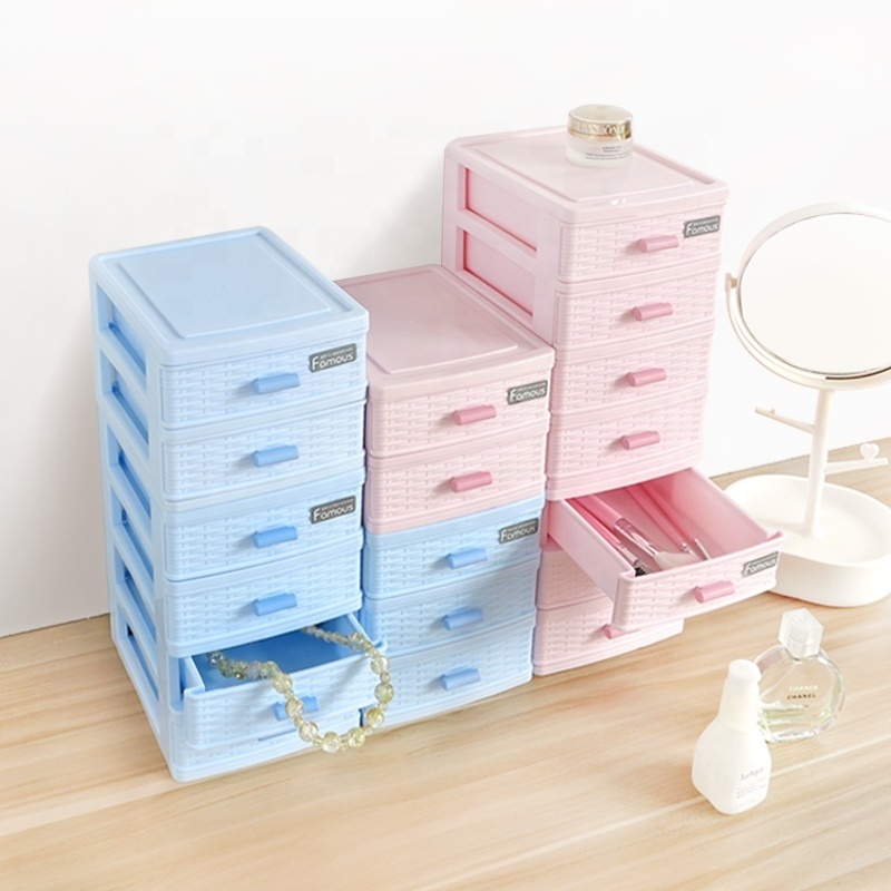 Desk Accessories Sorter Girls Cosmetics and Jewelry Organizer Box 4 Layer Chest of Mini Drawers