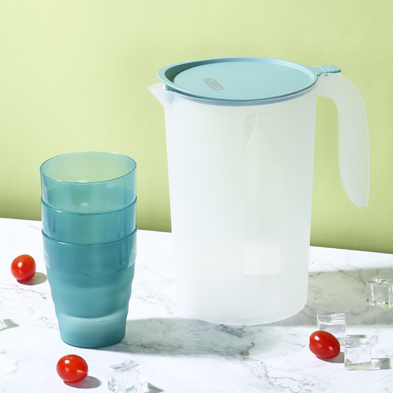 2200ML plastic thickened large capacity cold kettle cup set home cold kettle juice milk tea pot with graduated