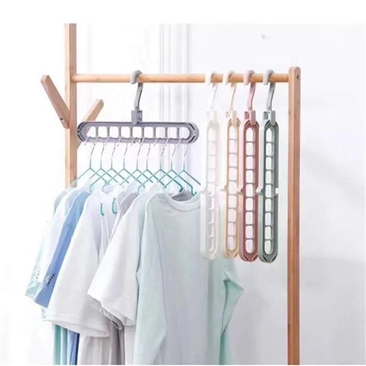 Multi-function hangers household laundry room rotation 9 hole hanger clothes rack