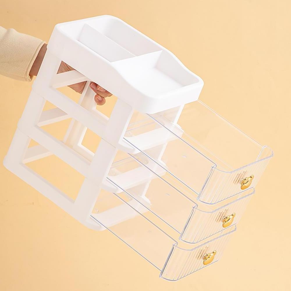 4 Layers mini  Desk  Plastic tools Storage Box plastic storage drawer cosmetic Stationery organizer table top drawers