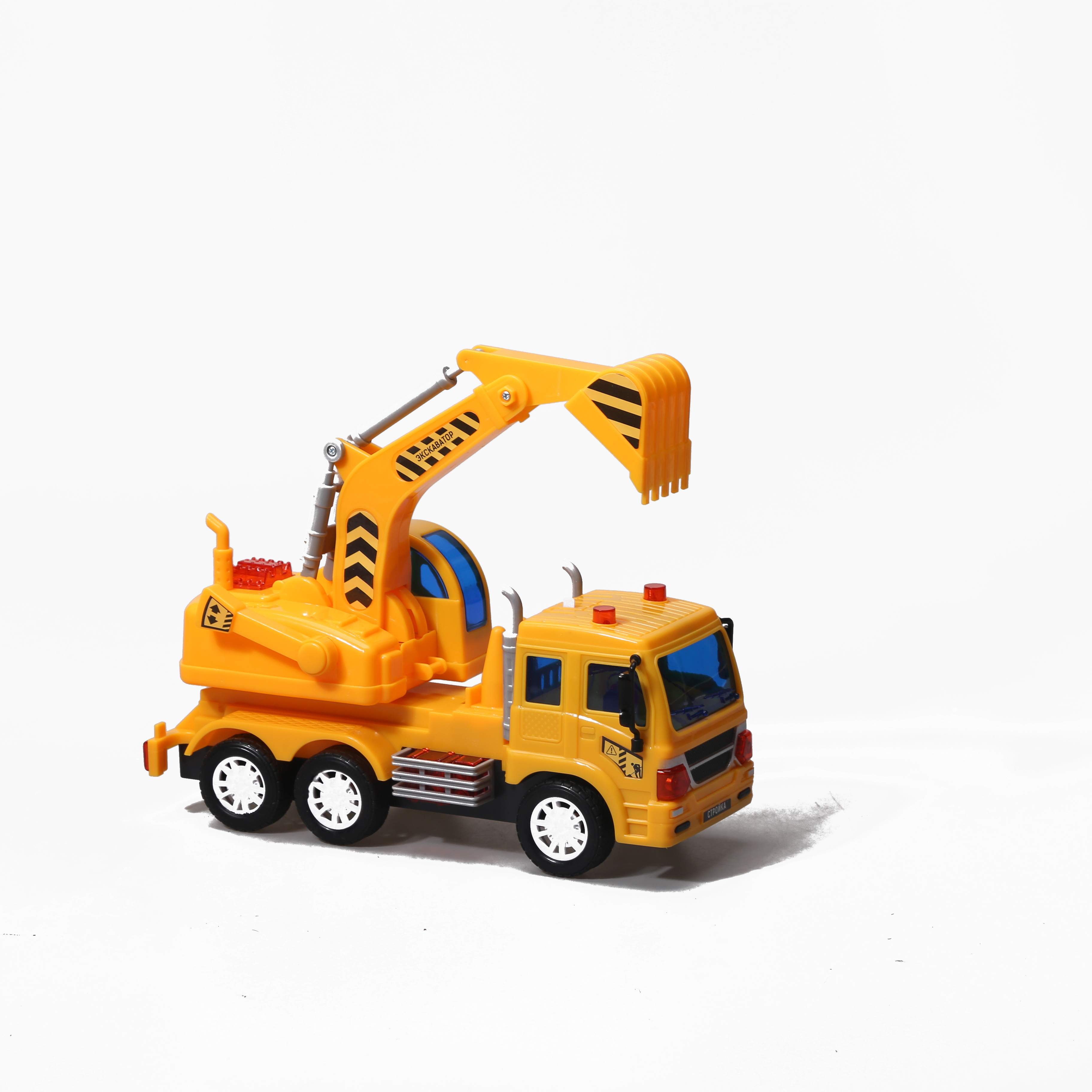 Hot sale yellow middle size Friction Excavator Truck Toys