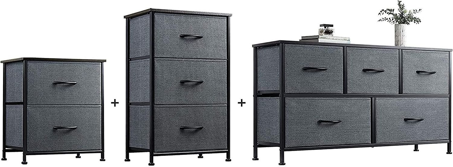 Multi-functional Dresser with 4 Drawers Storage Tower Organizer Unit Fabric Dresser