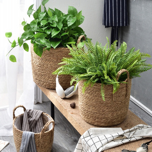 2019 New Popular Modern Seagrass Wicker Flower Pot Plant Decorative Storage Basket