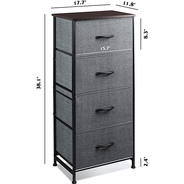 Multi-functional Dresser with 4 Drawers Storage Tower Organizer Unit Fabric Dresser