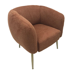 Upholstered Barrel Chairs with Metal Legs, Comfy Lounge Side Chairs for Living Room Bedroom, Cute Vanity Chairs