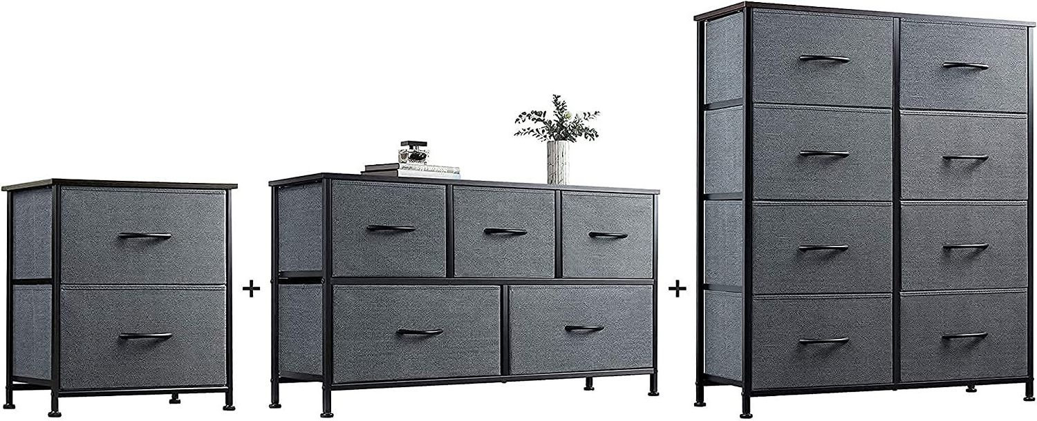 Multi-functional Dresser with 4 Drawers Storage Tower Organizer Unit Fabric Dresser