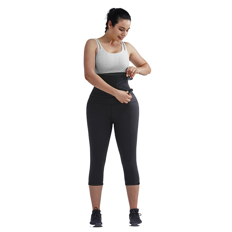 Dropshipping Women Neoprene Waist Pants With Adjustable Trimmer Belt For Weight Loss Waist Thigh Trainer High Waist Leggings