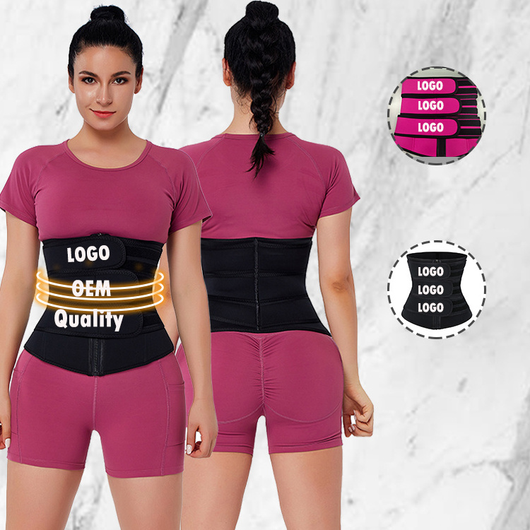 HEXIN High Quality Women Sauna Neoprene Three Belt Slimming Zipper Waist Trainers