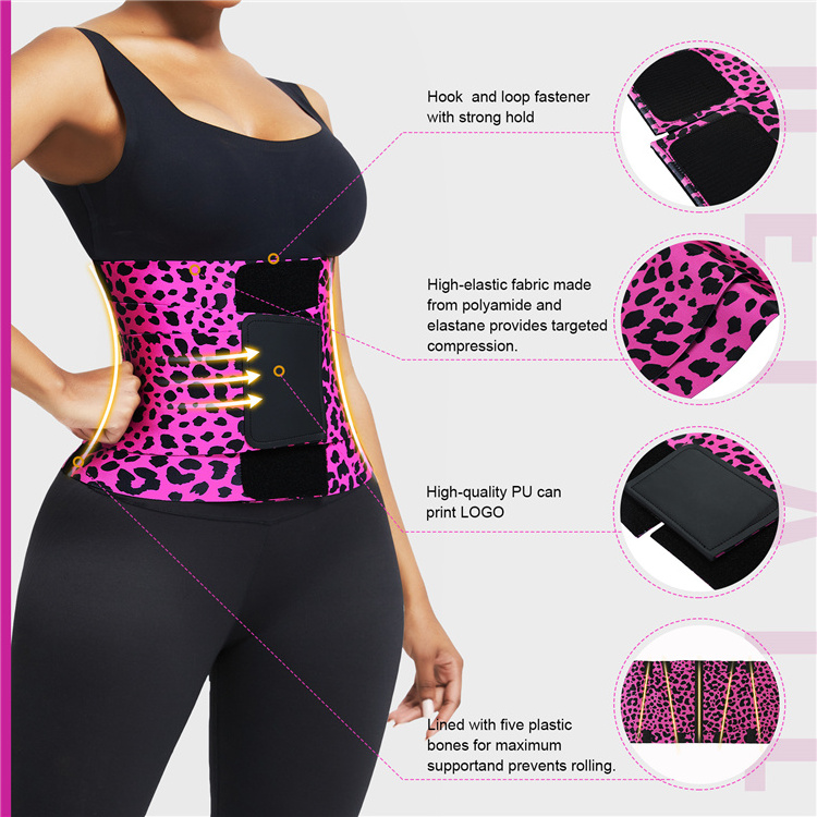 HEXIN New High Elasticity Waist Trainer Belt Red And Yellow Leopard Print Faja Slimming Belt Tummy Trimmer Women Waist Cinchers