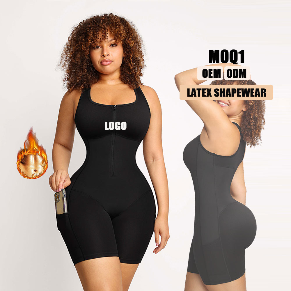 Wholesale Hexin Full Body Shaper High Compression Latex Tummy Trimmer Colombian Fajas for Post Surgery Shapewear with Pocket