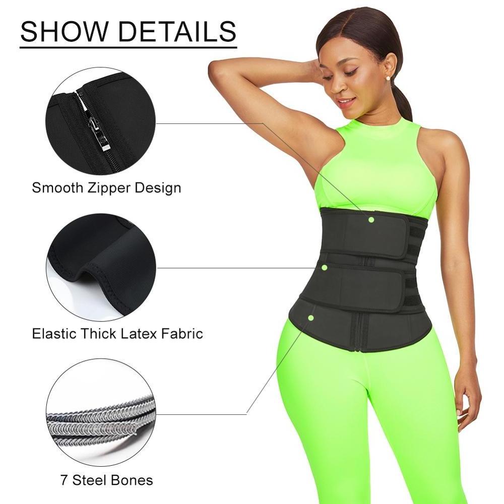 HEXIN Women Waist Trainer Detachable Double Body Shaper Waist Shaper 7 Steel Bones Colombian Girdles Butt Lift Corset