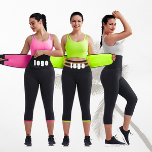 Dropshipping Women Neoprene Waist Pants With Adjustable Trimmer Belt For Weight Loss Waist Thigh Trainer High Waist Leggings