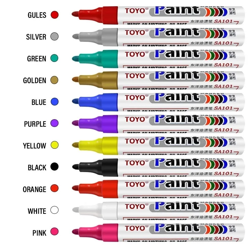 New Packing TOYO colorful paint marker pen DIY album graffiti pen car tyre paint marker